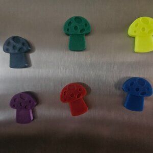 colorful mushroom shaped magnets very strong hold set of six